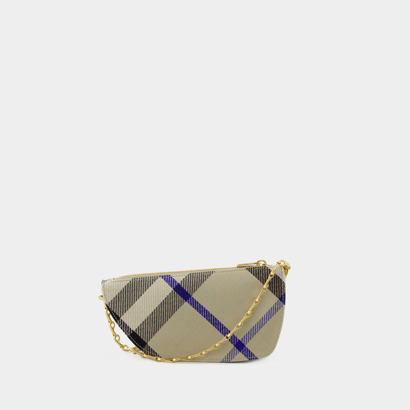 Micro Shield Wallet On Chain - Burberry - Synthetic - Neutral