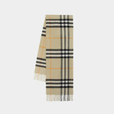 Giant Check Scarf - Burberry - Cashmere - Grey