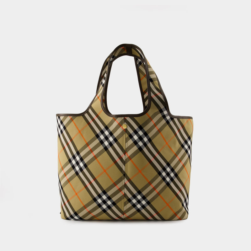 London Shopper Bag - Burberry - Cotton - Beige