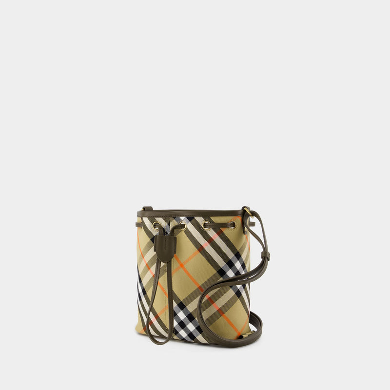 Mini Drawstring Purse - Burberry - Cotton - Beige