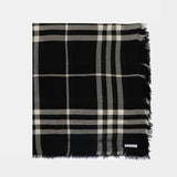 Giant Check Scarf - Burberry - Wool - Black