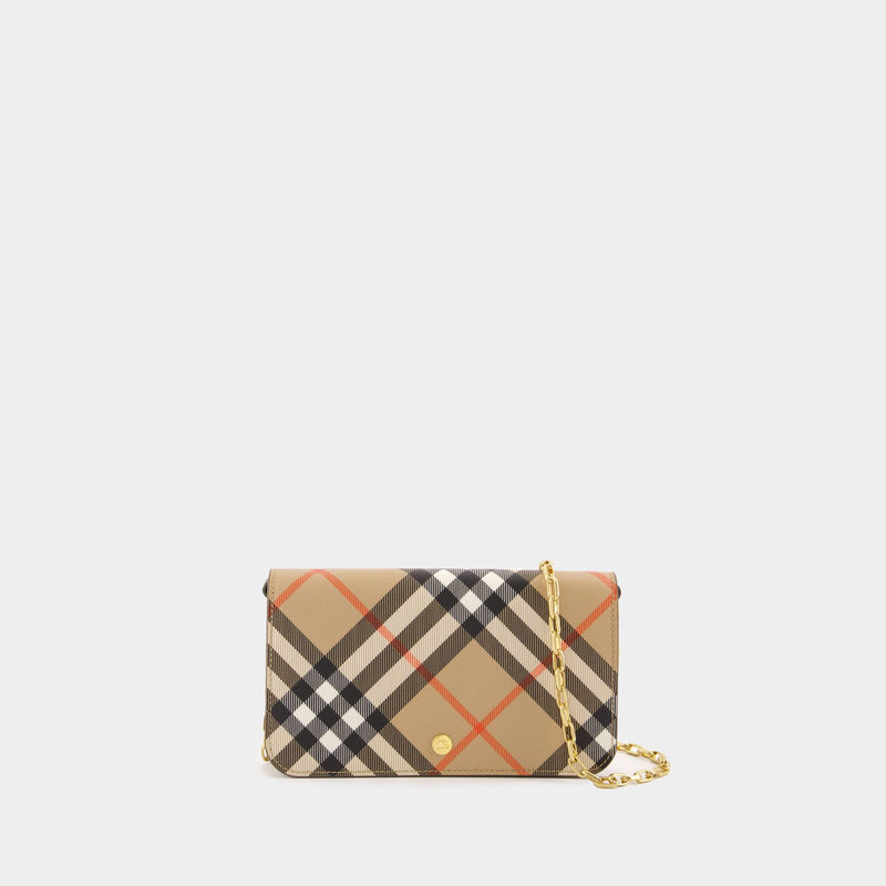 Bin Wallet On Chain - Burberry - Synthetic Leather - Beige