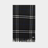 Giant Check Scarf - Burberry - Cashmere - Grey