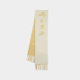 Reverse Text Scarf - Burberry - Wool - Beige