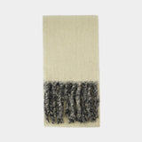 Reverse Text Scarf - Burberry - Wool - Beige