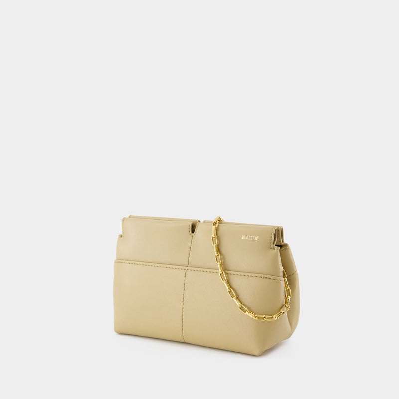 Small Snip Clutch Burberry Leather Beige