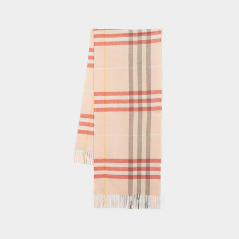 Giant Check Scarf - Burberry - Cashmere - Pink