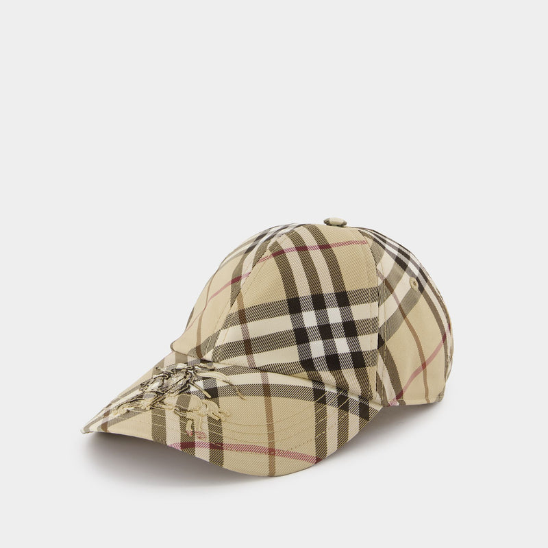 Essential Check Cap - Burberry - Synthetic - Beige