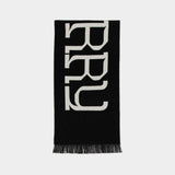 Heraldry Scarf - Burberry - Wool - Black