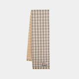 Mw Revers Tiny Check Scarf - Burberry - Wool - Beige