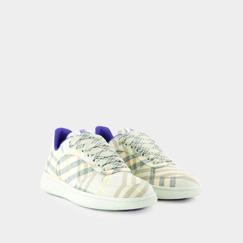 Terrace Check Sneakers - Burberry - Linen - Multi