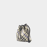 Mini Drawstring Purse - Burberry - Cotton - Neutral