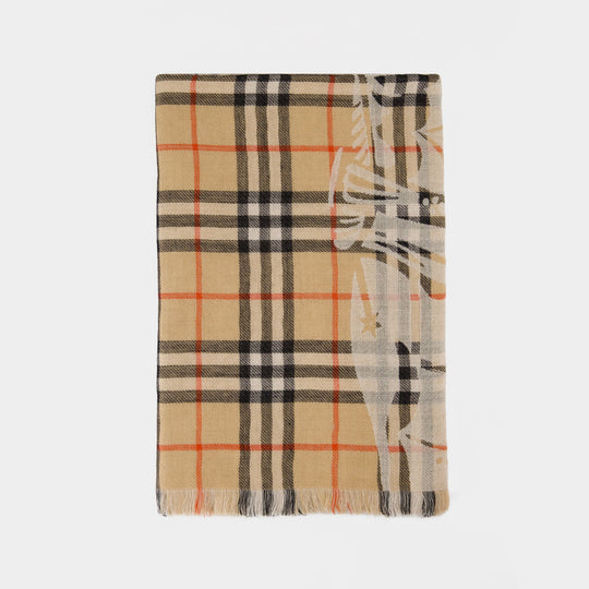 Ekd Check Scarf - Burberry - Wool - Beige