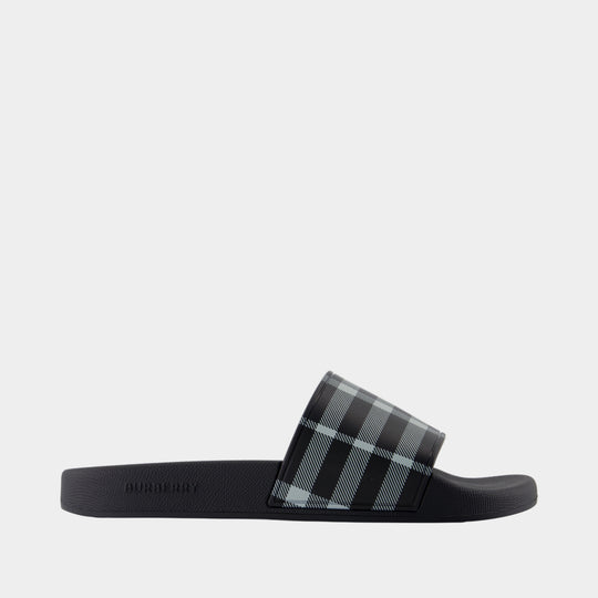 Mf Furley M Check Sandals - Burberry - Synthetic - Black