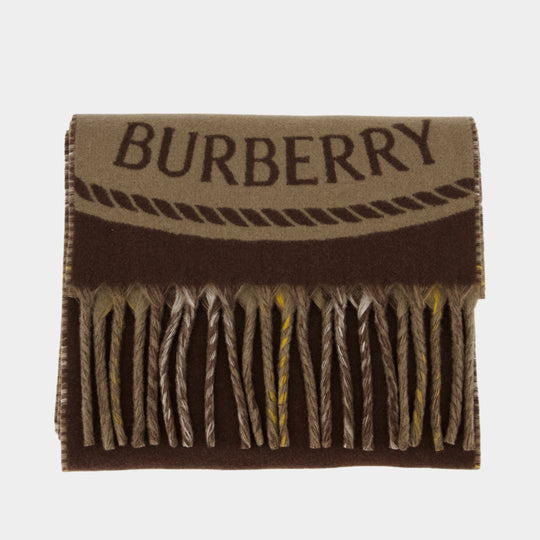 Knight Chck Scarf - Burberry - Wool - Grey