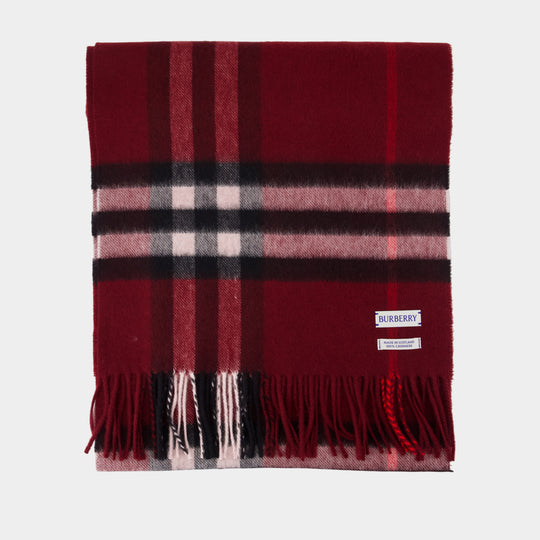 Giant Check Scarf - Burberry - Wool - Burgundy