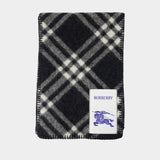 Mu Tri Bar Check Scarf - Burberry - Wool - Black