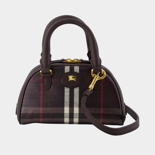 Highlands Mini Bowling Purse - Burberry - Cotton - Brown