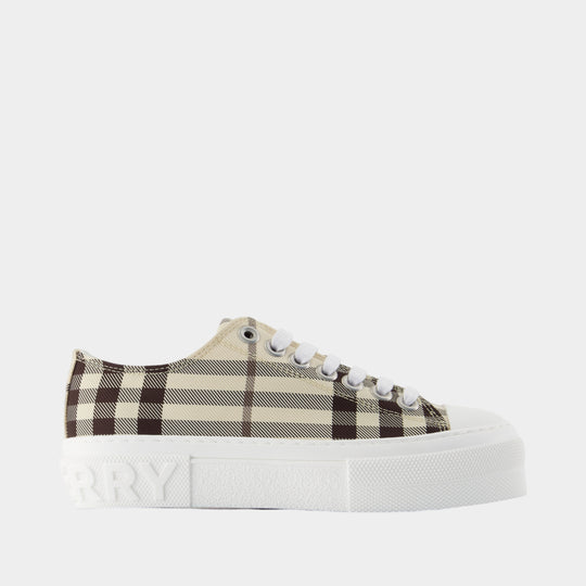 Lf Trn Jack L Check Sneakers - Burberry - Synthetic - Beige