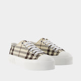 Lf Trn Jack L Check Sneakers - Burberry - Synthetic - Beige