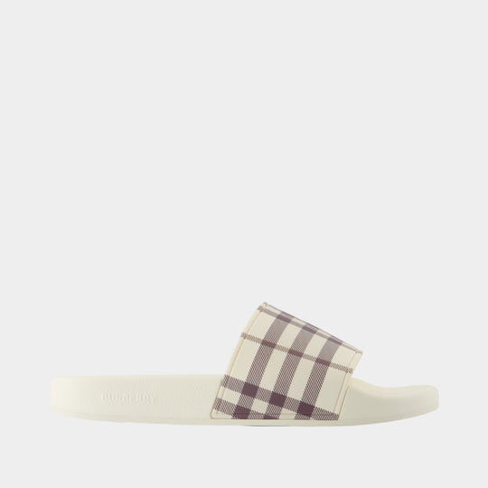Lf Furley L Check Sandals - Burberry - Synthetic - Beige