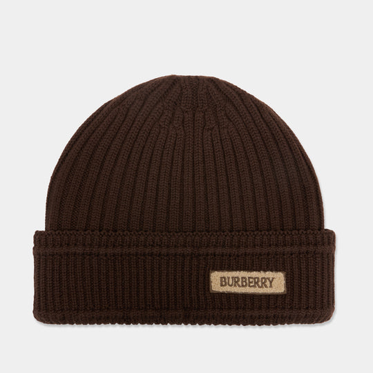 Beanie - Burberry - Wool - Burgundy