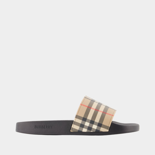 Mf New Furley M Chk Sandals - Burberry - Synthetic - Multicolor