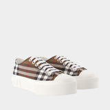 Lf Trn Jack Chk L Sneakers - Burberry - Nylon - Brown