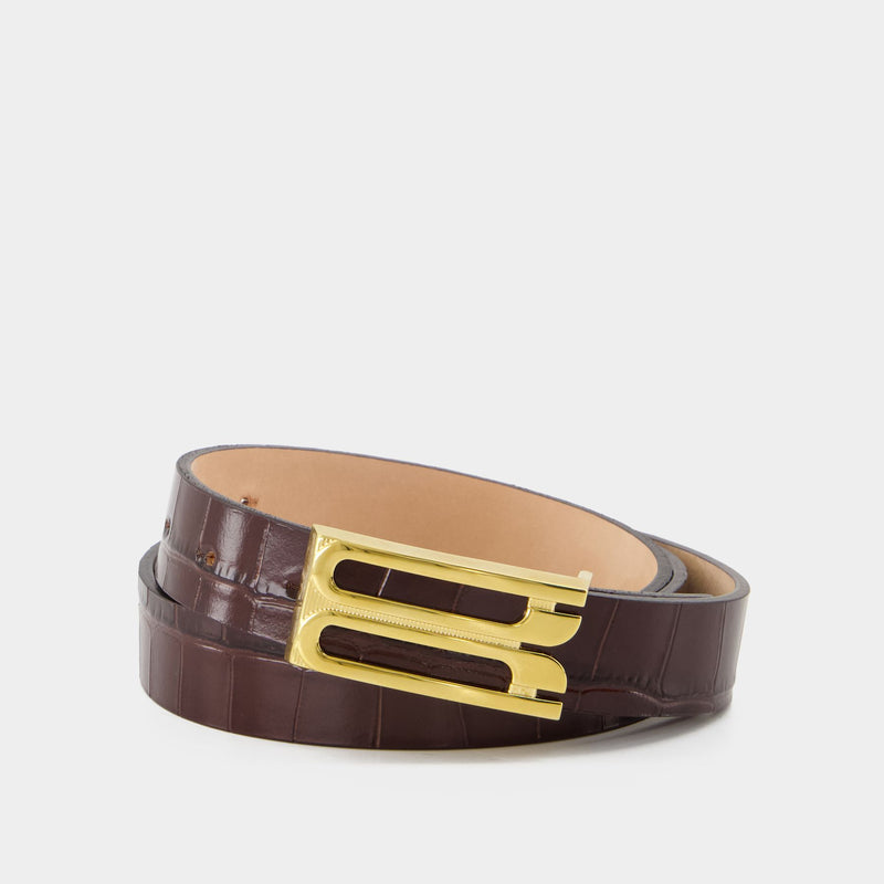 Regular  Frame Belt - Victoria Beckham - Leather - Brown