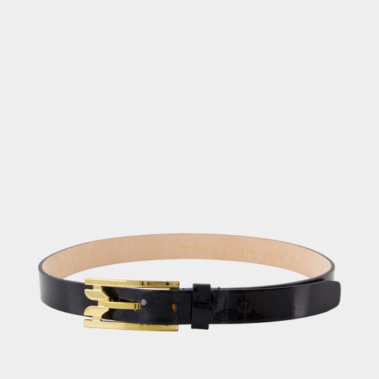 Regular Pin Buckle Belt - Victoria Beckham - Leather - Black