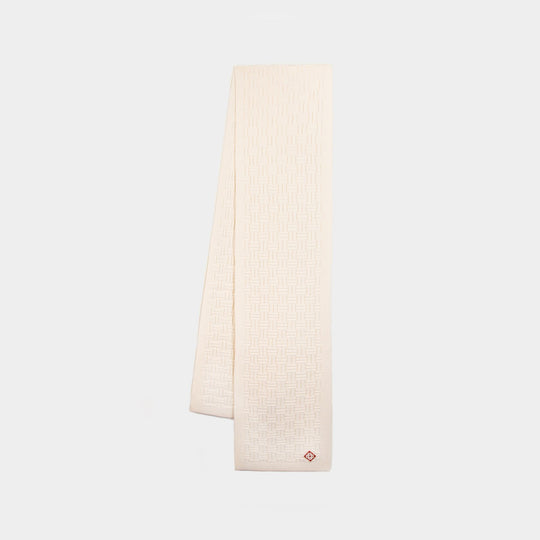Column Stitch Scarf - Casablanca - Wool - White
