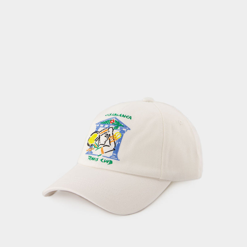 Crayon Temple Tennis Club Cap - Casablanca - Cotton - White