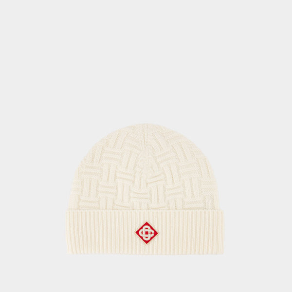 Column Stitch Beanie - Casablanca - Wool - White