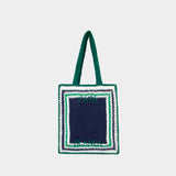 Crochet Shopper Bag - Casablanca - Cotton - Blue/Green