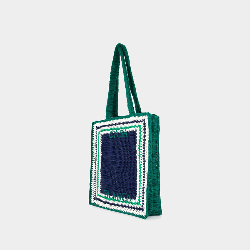 Crochet Shopper Bag - Casablanca - Cotton - Blue/Green