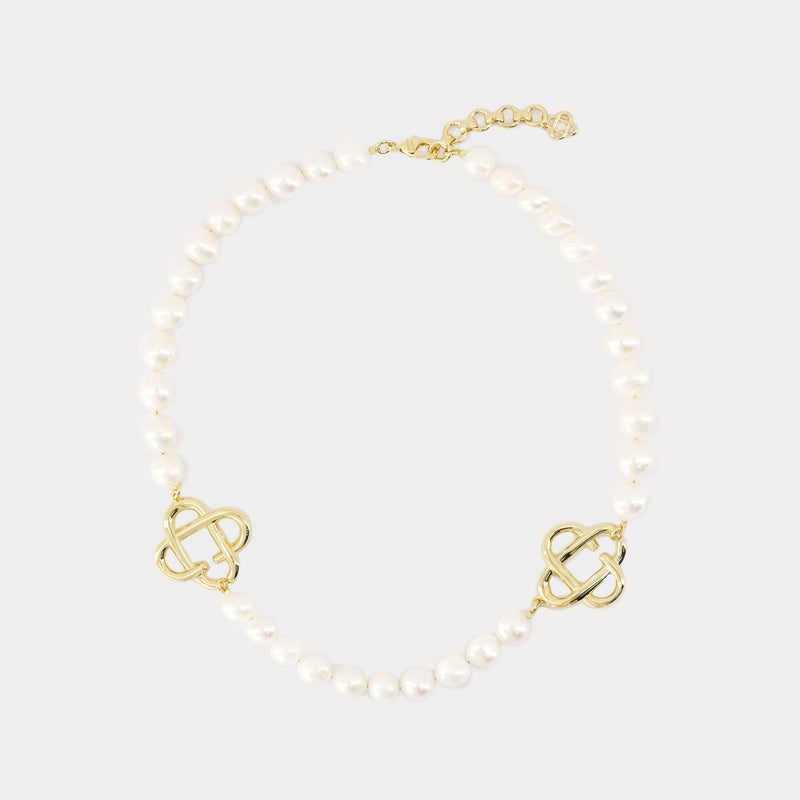 Medium Pearl Necklace - Casablanca - Gold - White