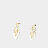 Pearl Earrings - Casablanca - Gold - White