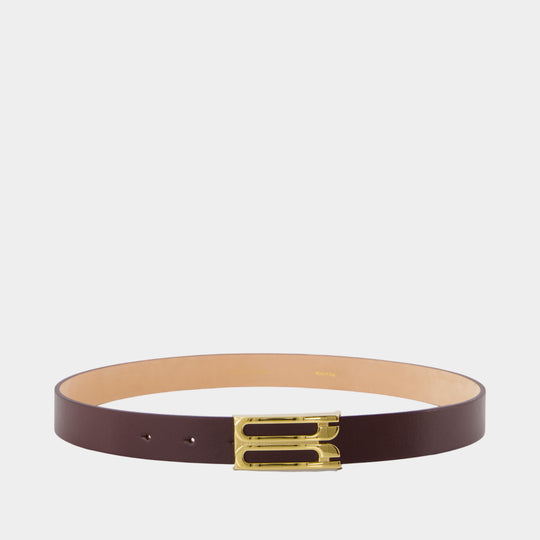 Dorian Frame Belt - Victoria Beckham - Leather - Burgundy