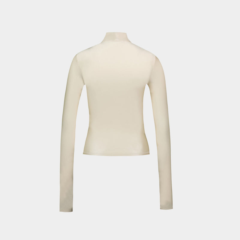 High Neck T-Shirt - Coperni - Nylon - Beige