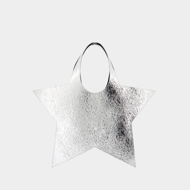 Foil Star Tote Bag Shopper Bag - Coperni - Leather - Silver