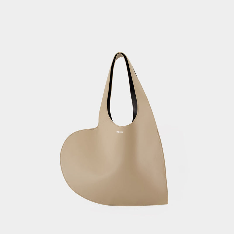 Heart Shopper Bag - Coperni - Leather - Beige