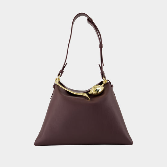 Bloom Large Shoulder Bag - ERDEM - Leather - Brown