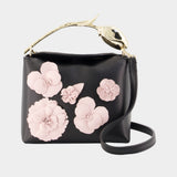 Flower Mini Bloom Handbag - ERDEM - Leather - Black