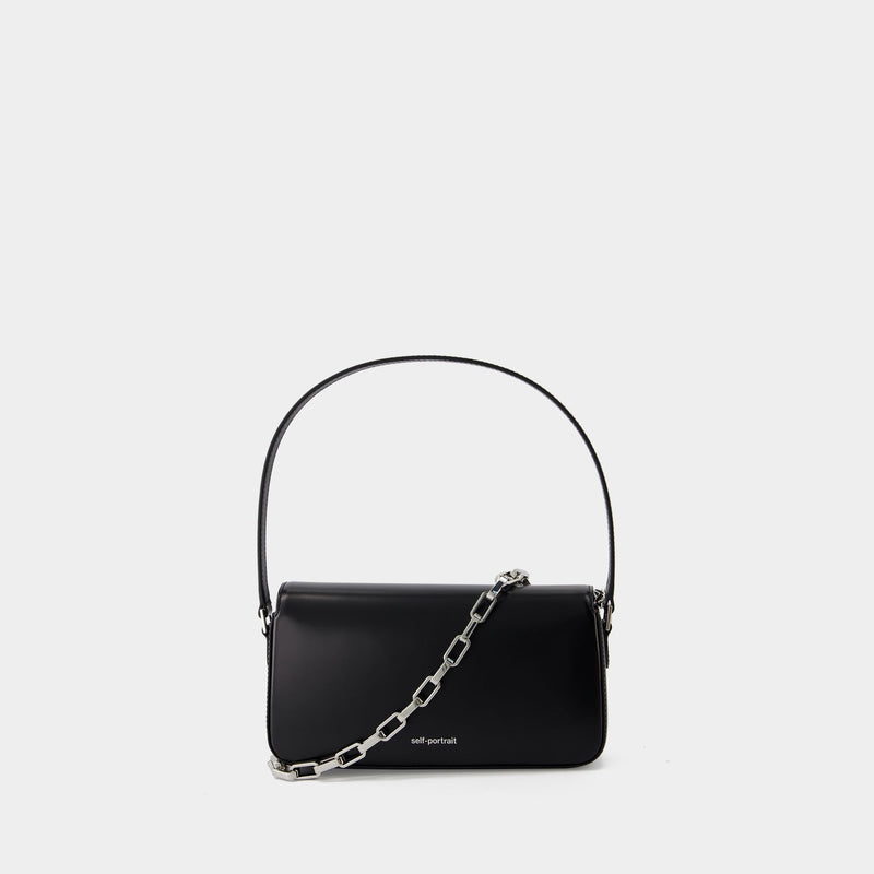 Baguette Shoulder Bag - SELF PORTRAIT - Leather - Black