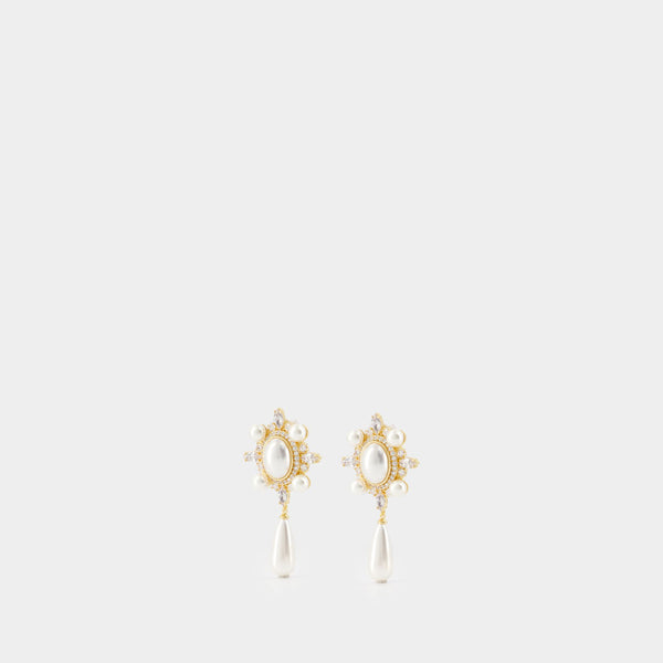 Gold Pearl Droplet Earrings - SELF PORTRAIT - Others - Gold