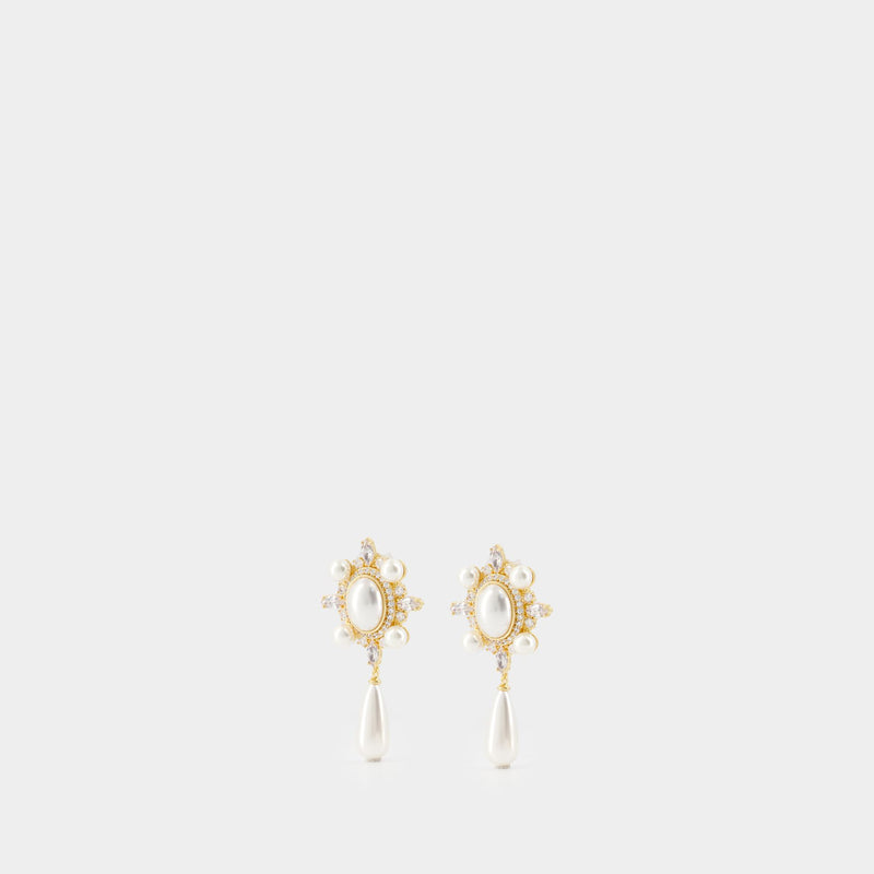 Gold Pearl Droplet Earrings - SELF PORTRAIT - Others - Gold