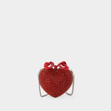 Crystal Heart Clutch - SELF PORTRAIT - Metal - Red