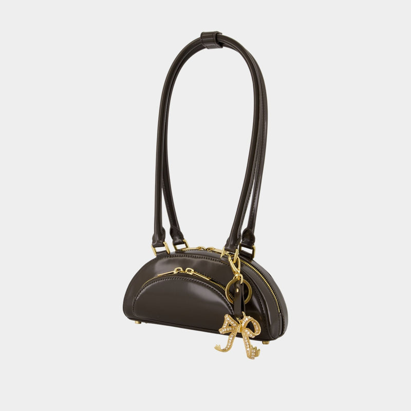Mini With Charm Shoulder Bag - SELF PORTRAIT - Leather - Brown