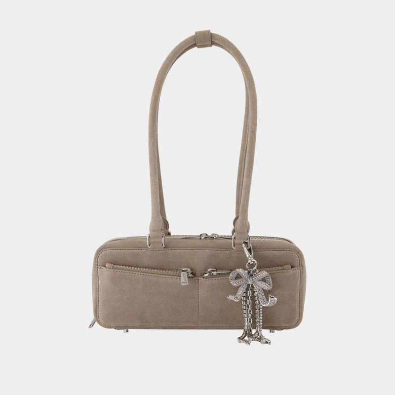 Baguette With Charm Shoulder Bag - SELF PORTRAIT - Leather - Grey