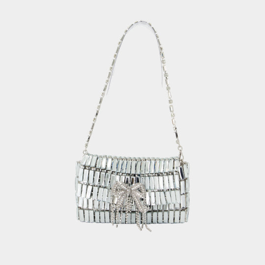 Crystal Bow Mini Shoulder Bag - SELF PORTRAIT - Metal - Silver